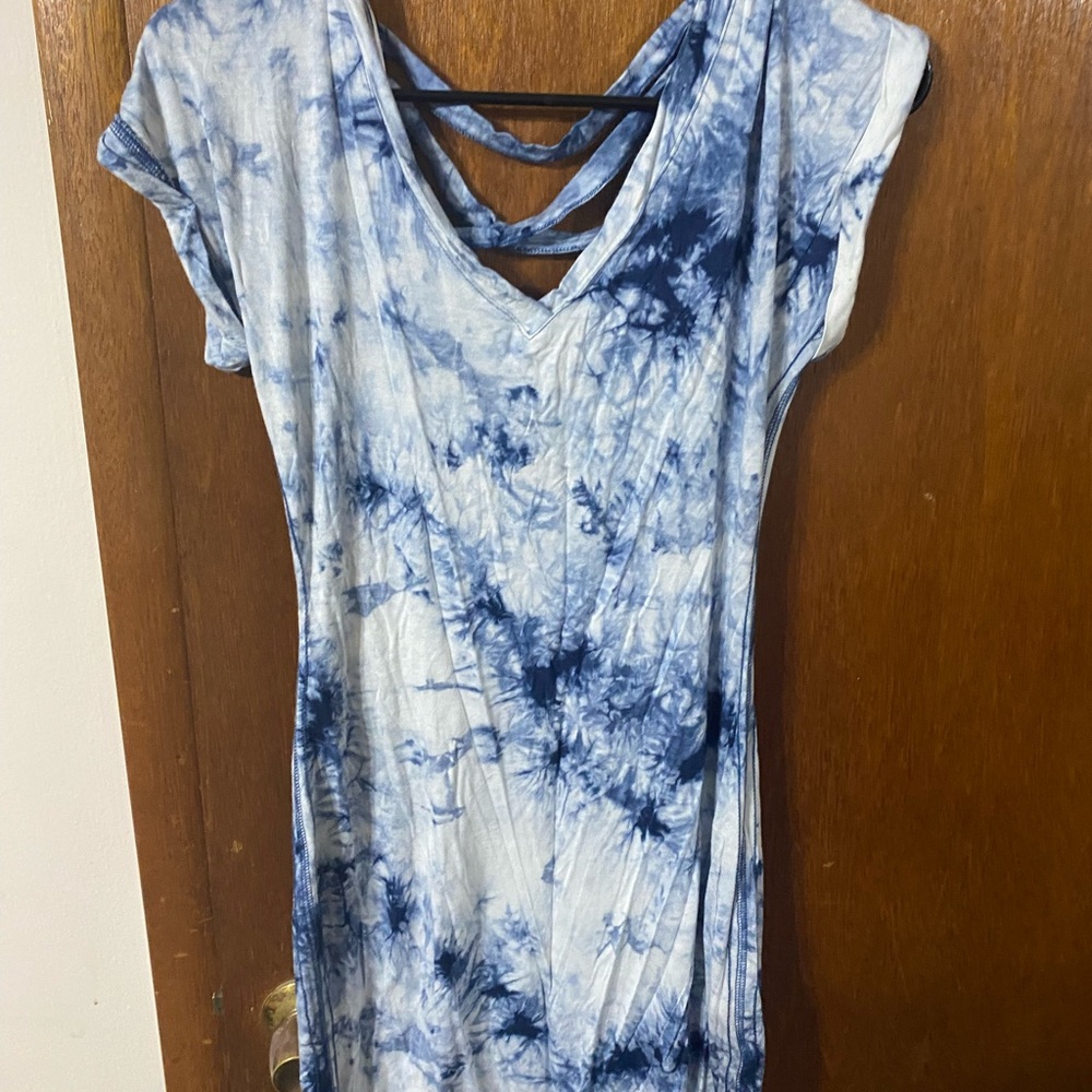 Body con blue tye dye dress